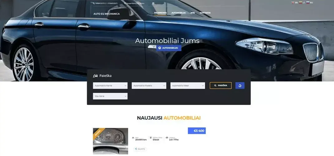 Interneto svetainė - Autoeumechanica